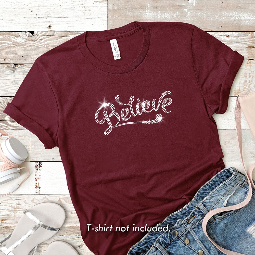 JCS Rhinestones Iron-On Crystal Transfers - Bold & Sparkly DIY Embellishments for T-Shirts, Jeans & Denim Jackets