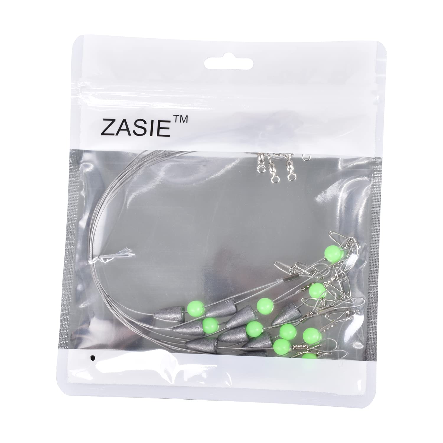 Premium Carolina Fishing Rigs - 12 Inch Steel Leaders with 1/6oz, 1/4oz, 1/2oz Weights (10 Pack) - Pre-Rigged Bass & Catfish Setup for Freshwater & Saltwater Fishing