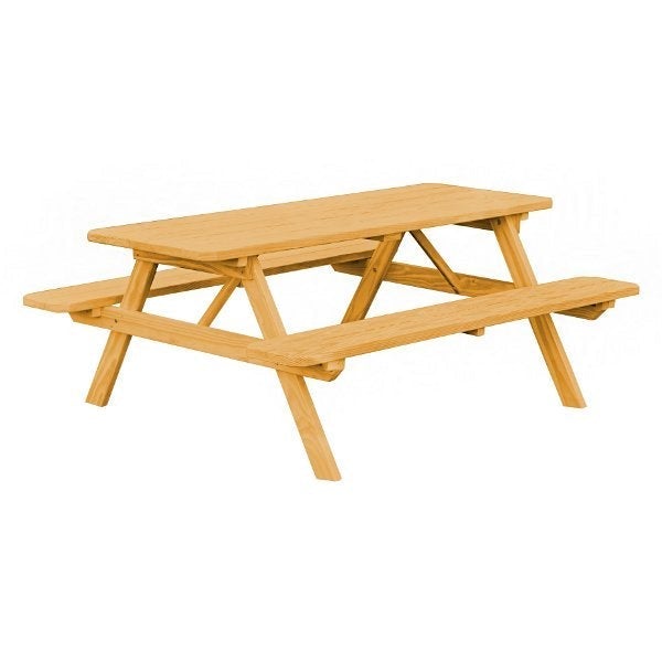 Durable Pressure Treated Pine Picnic Table with Attached Benches - Outdoor Dining Set for Backyard, Patio, Park & Camping - Weather Resistant Wooden Picnic Table for Family Gatherings & BBQs