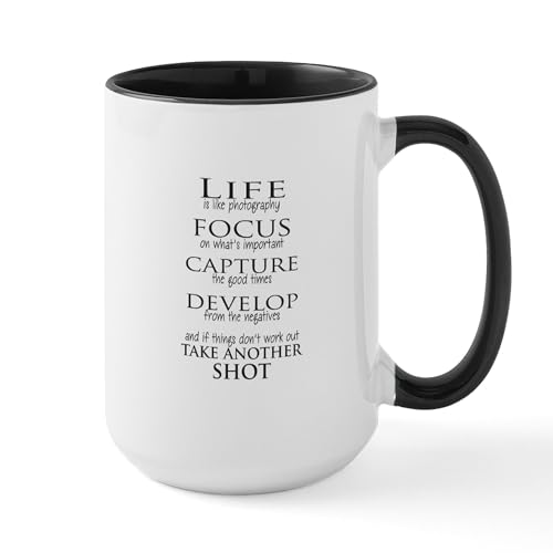 White/Black Inside - Life Is Like Photography Mugs