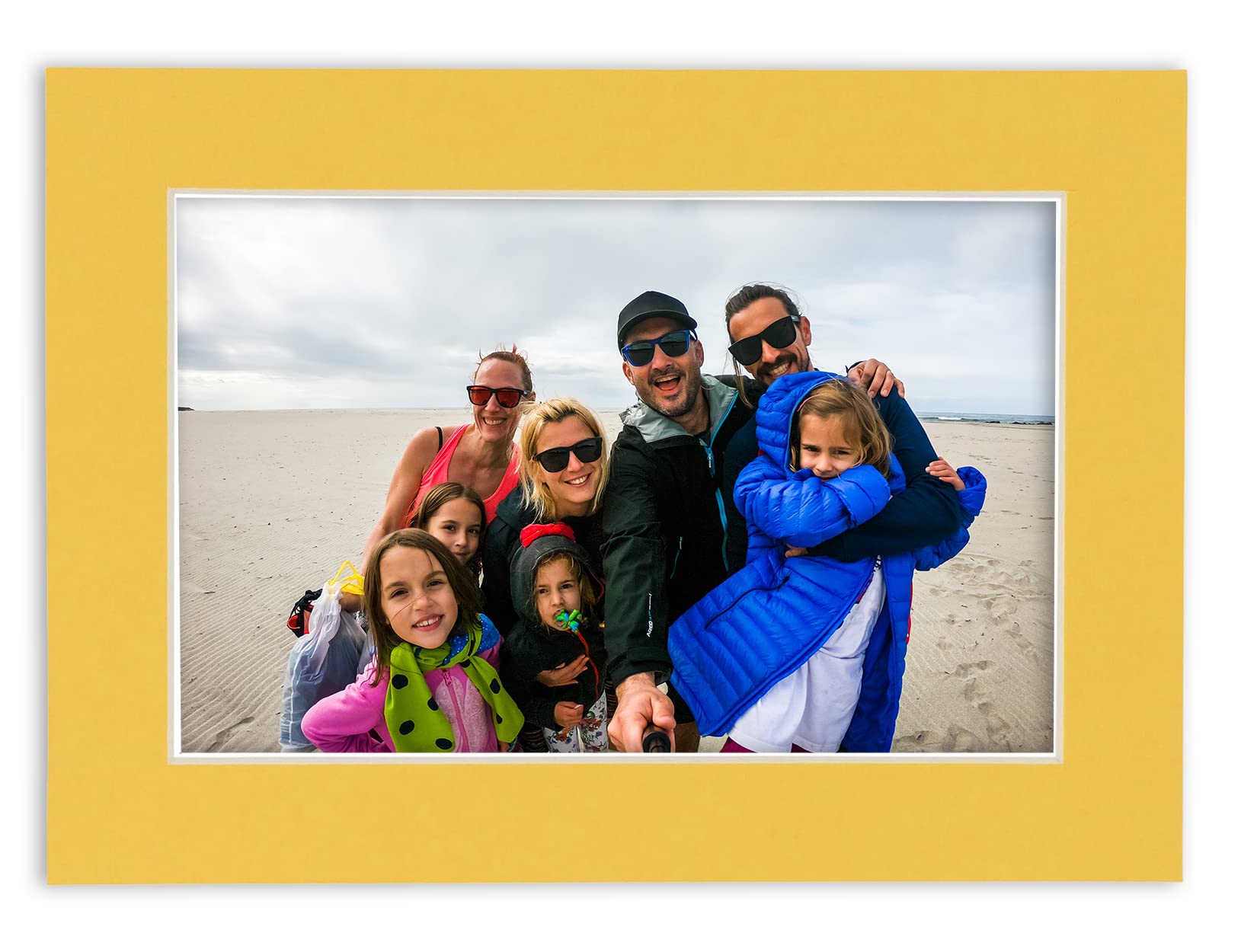 24x36 Acid-Free Chamois Yellow Precut Matboard - Bevel Cut for 8x10 Photos with Backing Board & Self-Seal Crystal Clear Photo Mat Bag | 4-Ply Thickness | Perfect for Picture Framing, Photo Displays, Art Galleries & Home Decor
