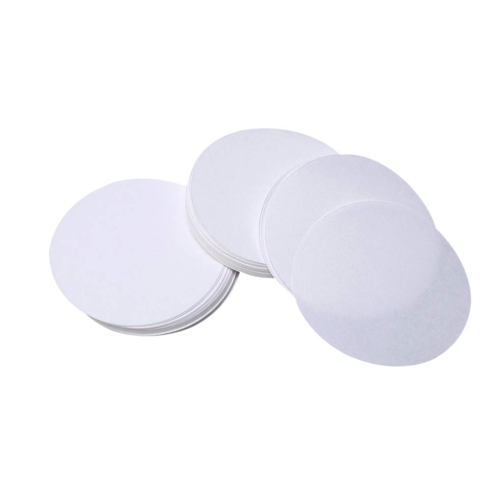 100 Pcs Medium Flow Qualitative Filter Paper Discs - Lab Grade White Funnel Filters for Cooking, Straining & Scientific Experiments | Ideal for Coffee Brewing, Oil Filtration & Chemistry Labs