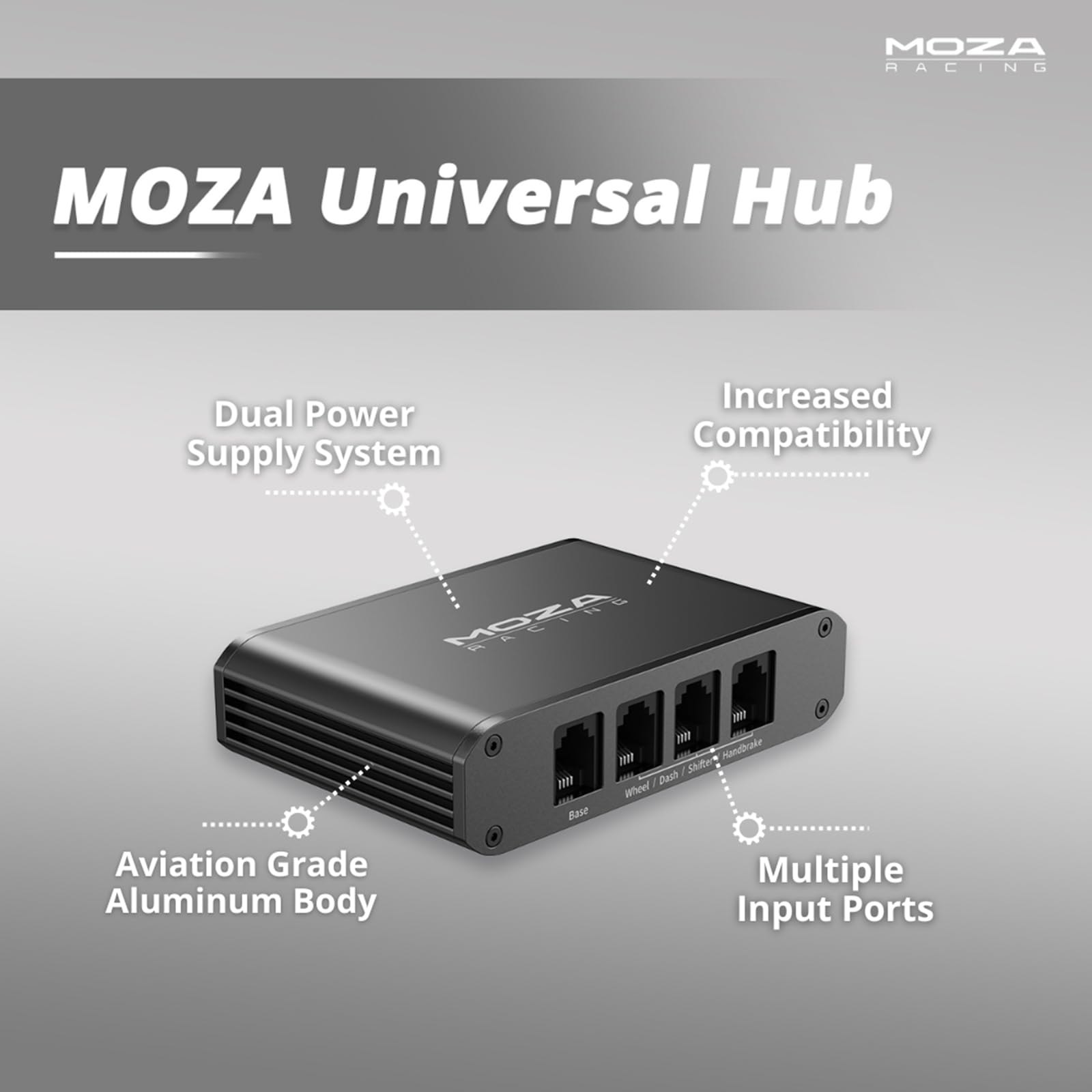 MOZA Universal Hub & Wheelbase Mount Adapter Kit - Compatible with FSR Formula Wheel, KS Steering Wheel, TSW Truck Wheel & Vision GS Steering Wheel | Perfect for Racing Simulators, Gaming Setups & Professional Driving Systems