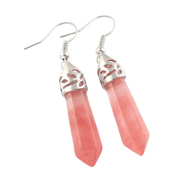 Rose Quartz Silver Dangle Earrings for Women | Elegant Drop Earrings with Pink Quartz Stone | Perfect Anniversary Gift for Her | Jewelry for Date Night & Special Occasions