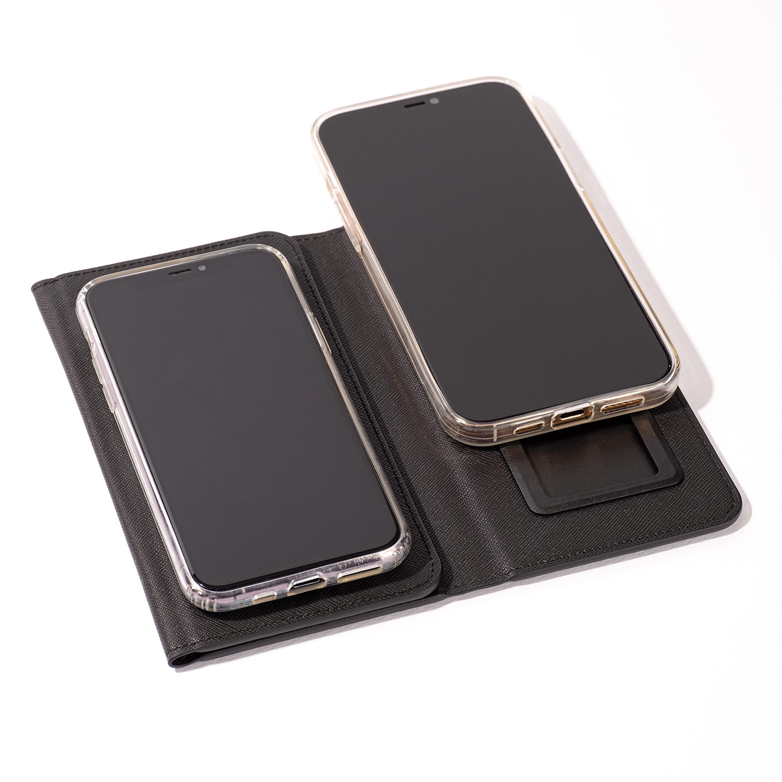 Premium NEWMIRE Duo Phone Case for 2 Phones - High-Quality Leather Multi-Function Wallet Case for iPhone, Samsung Galaxy & More | Foldable Design for Convenient Use | Perfect for Travel, Business & Everyday Protection