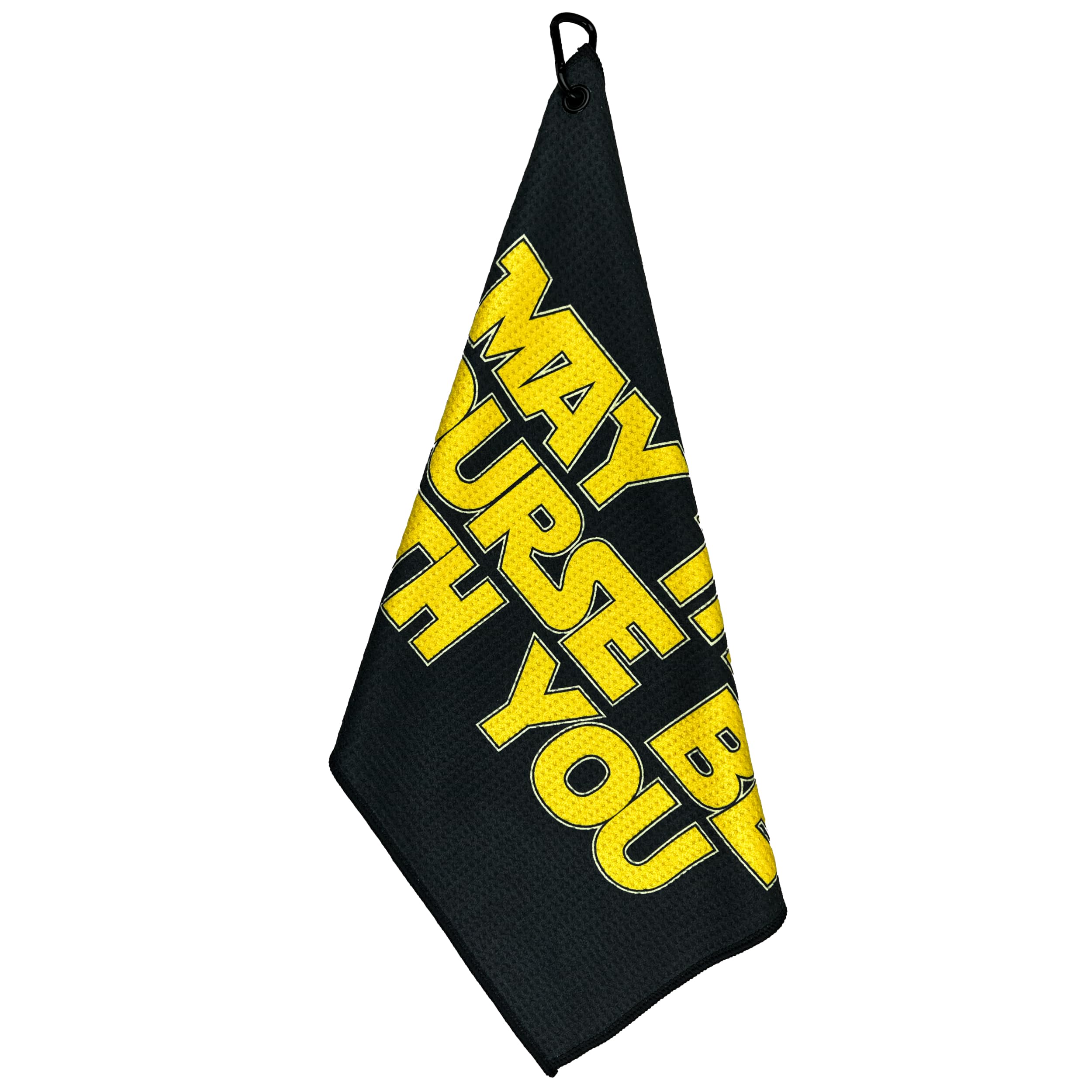 May The Course Be With You Golf Towel - Funny Printed Golf Accessories for Men - Perfect Golf Gift - Ideal for Golf Courses, Driving Range & Clubhouse Use