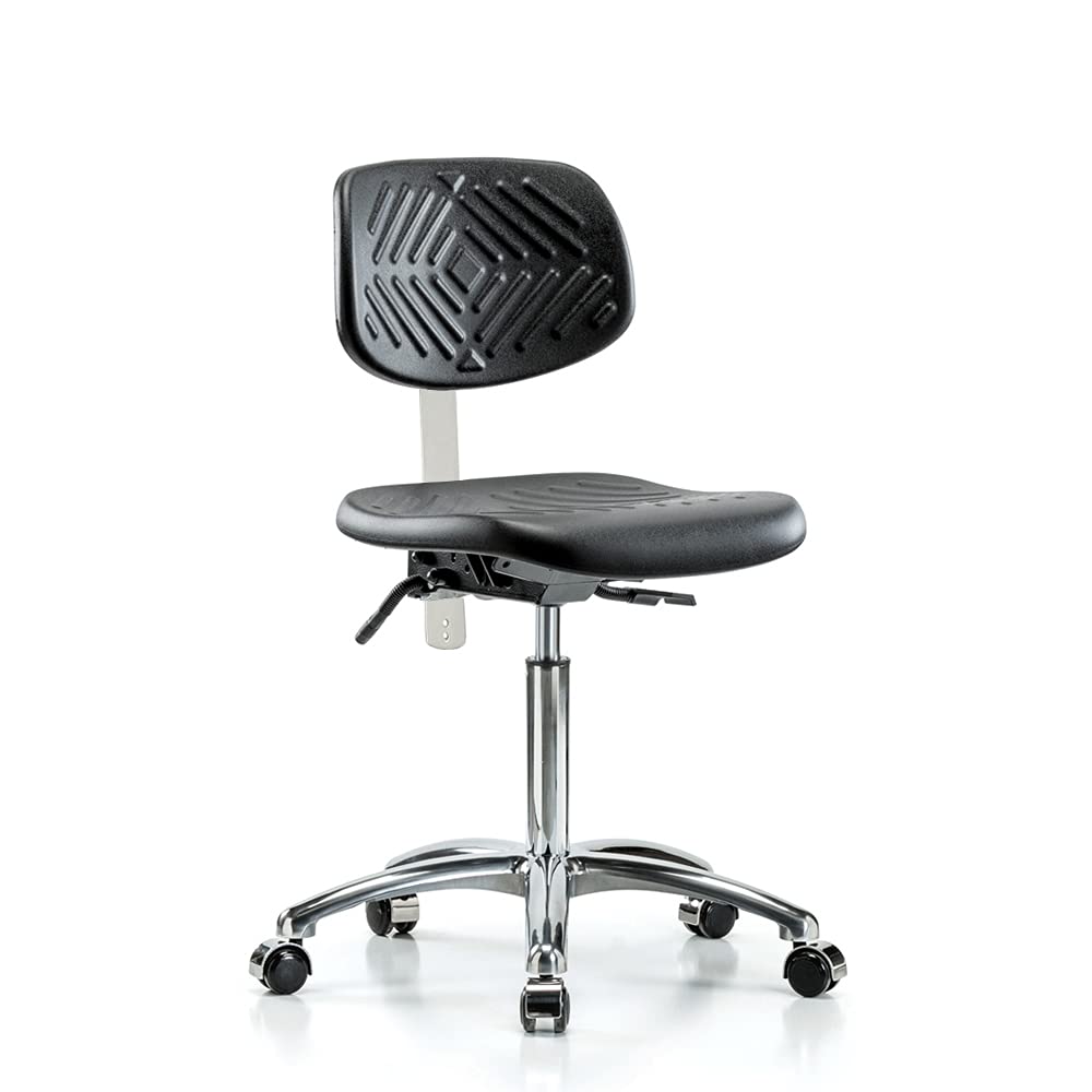 Ergonomic Industrial Chair for Clean Rooms - Adjustable Desk Height for Comfort - Perfect for Laboratories, Manufacturing & Office Workspaces
