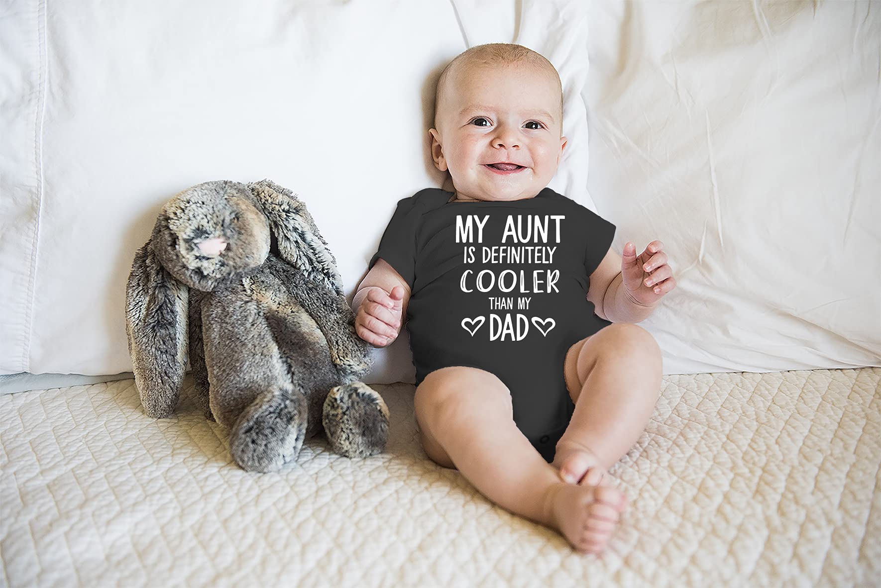 Funny Baby Bodysuit - My Aunt Is Cooler Than My Dad - Newborn Boy Clothes - Cute Infant Onesie for Playdates & Family Photos