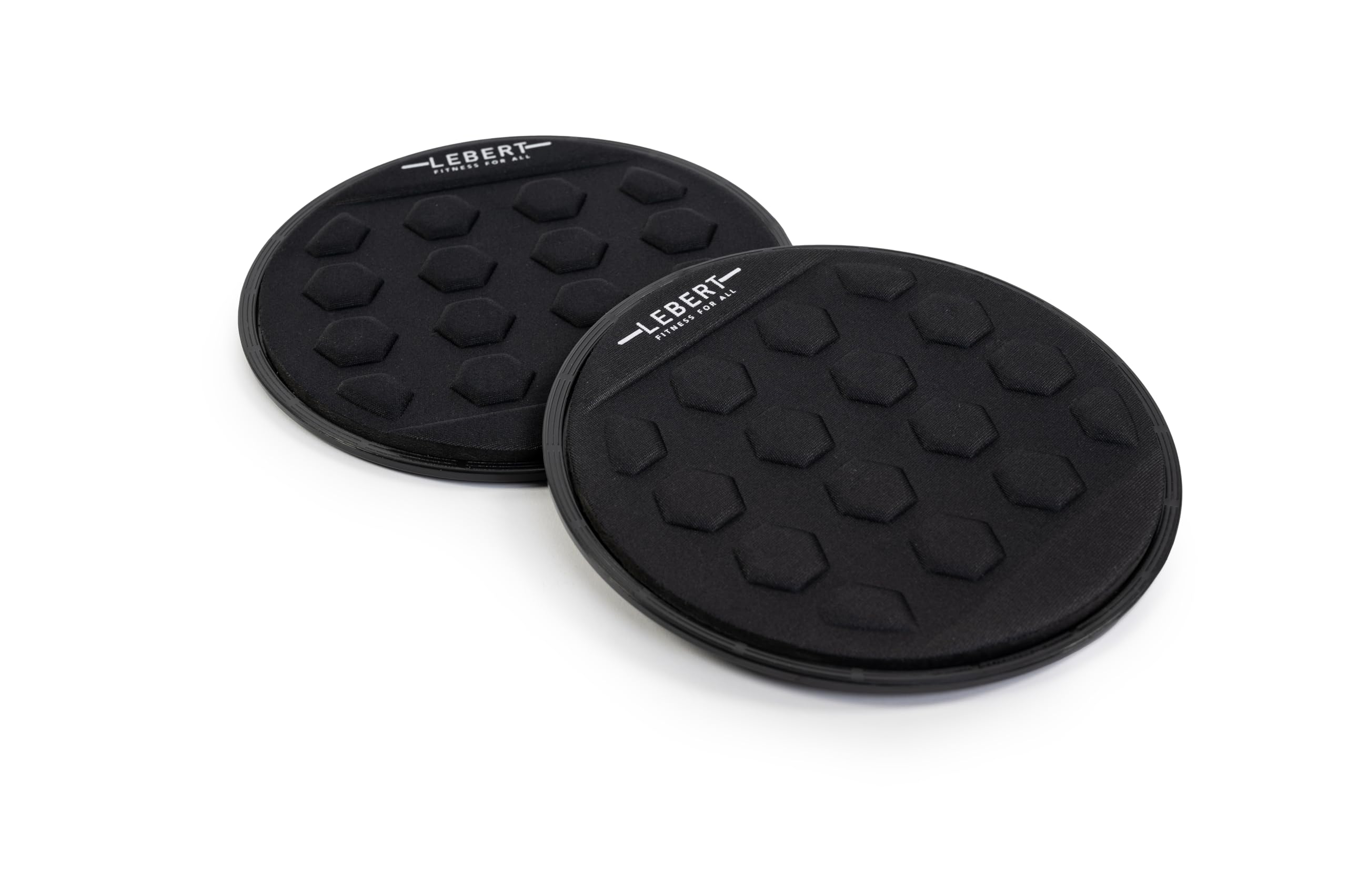Lebert Fitness Dual Surface Sliders (Pair) - Black - Workout Equipment for Home Gym, Yoga, Pilates & Core Training