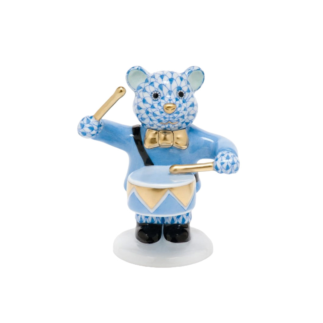 Little Drummer Bear Plush Toy - Blue Musical Stuffed Animal for Kids | Perfect Gift for Christmas, Birthday & Nursery Decor