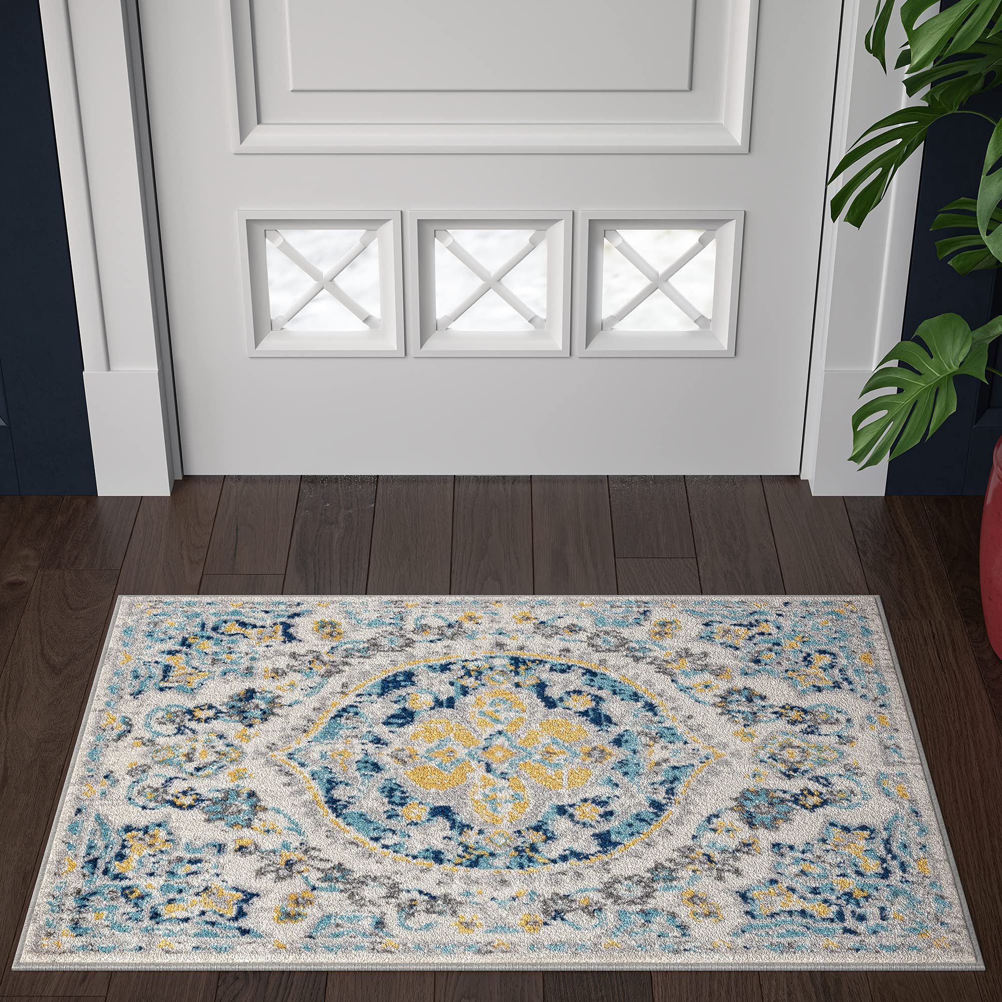 Amara Traditional 2x3 Small Area Rug - Non-Slip Living Room, Dining Room & Bedroom Carpet - Indoor Entryway Runner for Home Decor - Perfect for Hallways, Apartments & Cozy Spaces