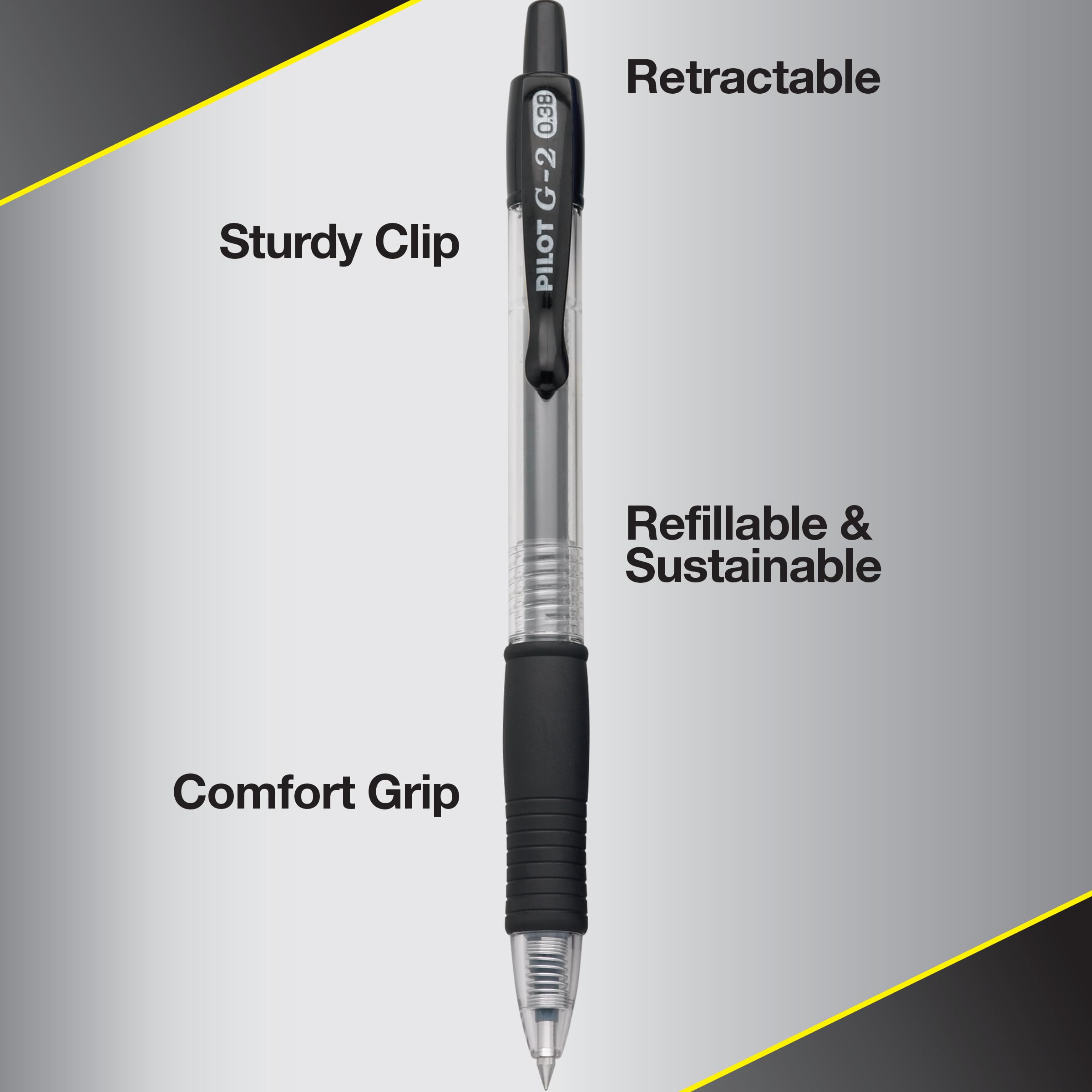 Pilot G2 Premium Gel Roller Pens - Ultra Fine 0.38mm Point (12-Pack, Black) | Smooth Writing for Office, School & Note Taking