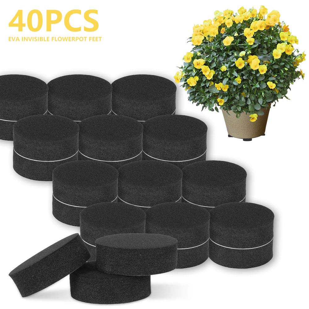 40Pcs Heavy Duty Pot Feet Risers for Outdoor & Indoor Flower Pots - Durable Plant Pot Stands with Non-Slip Design - Perfect for Patio, Garden, Deck, and Balcony Planters to Improve Drainage & Air Circulation