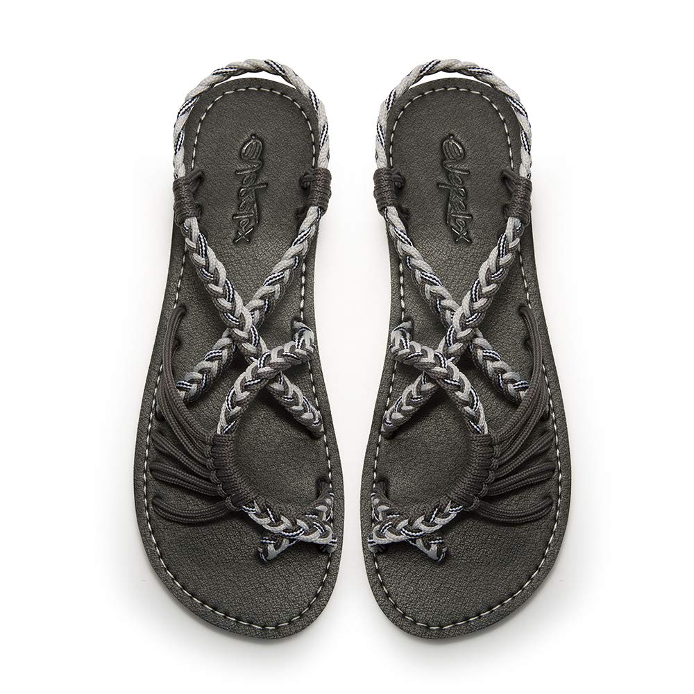 Everelax Women's Strappy Flat Sandals - Comfortable Beach Slides for Summer, Walking, Travel & Casual Outfits