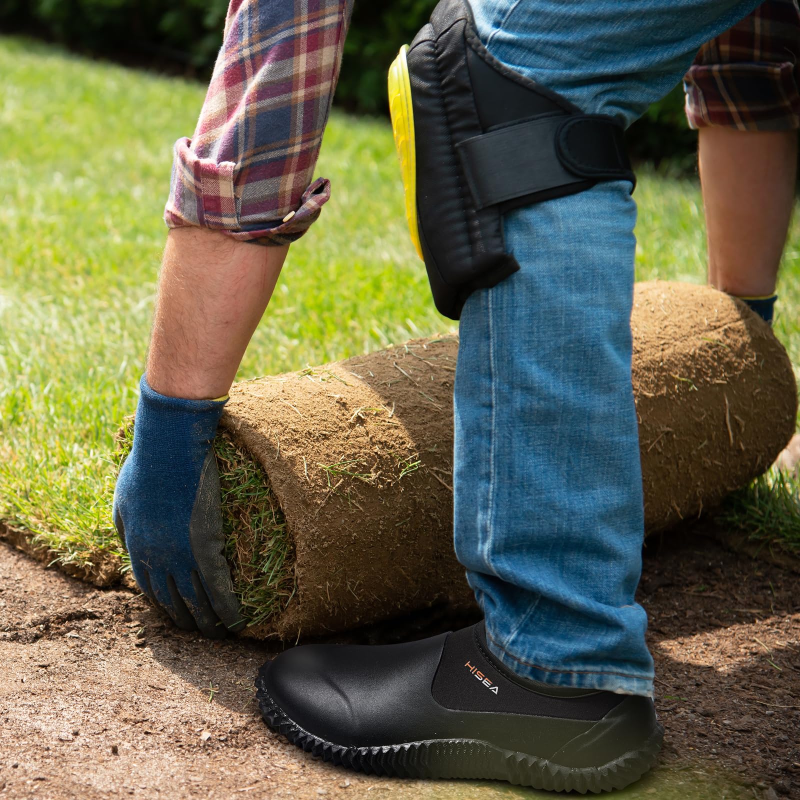 HISEA Unisex Waterproof Garden Shoes - Slip-On Rubber Neoprene Rain Boots for Men & Women - Ankle Outdoor Booties for Gardening, Farming, Camping, Car Washing, Lawn Care, Yard Work - Perfect for Wet Conditions & Outdoor Activities