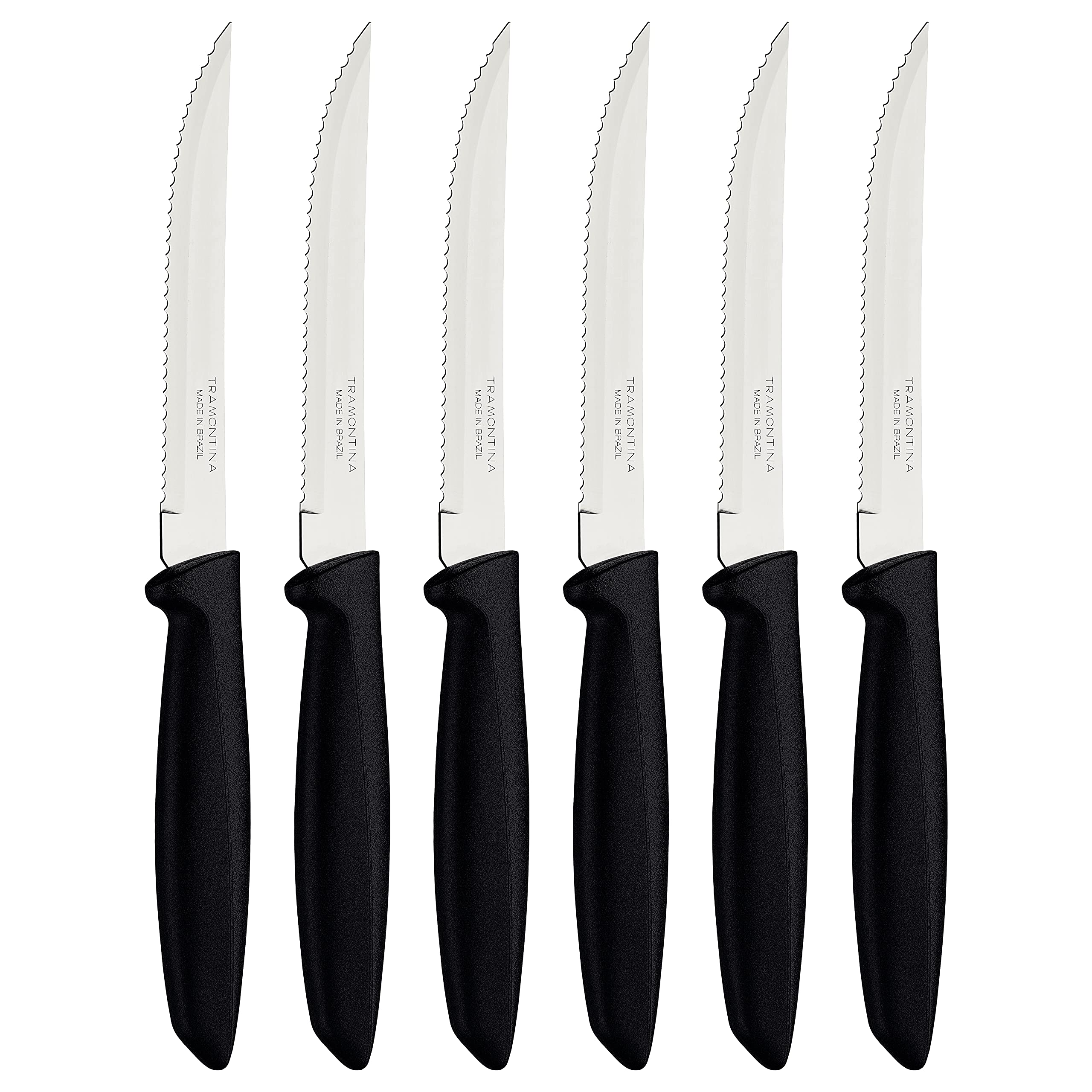 6-Piece Fruit and Tomato Knife Set with Pointed Tip - Black Stainless Steel Blades for Slicing, Dicing, and Peeling Fruits & Vegetables - Perfect for Kitchen, Camping, and Picnic Use
