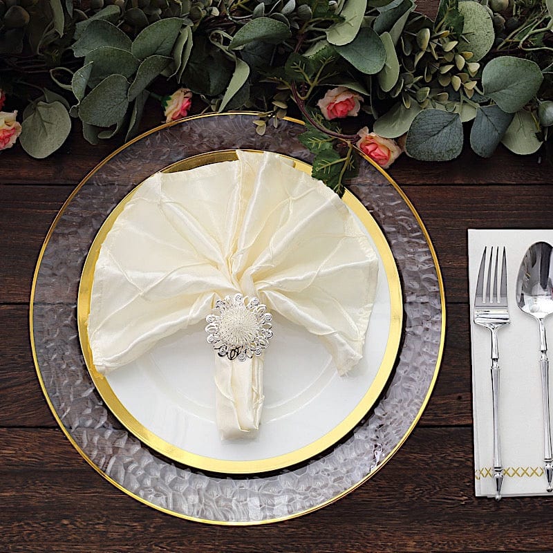 4-Piece Elegant Daisy Flower Napkin Rings Set - Silver Metal Tableware for Wedding, Party & Home Decor