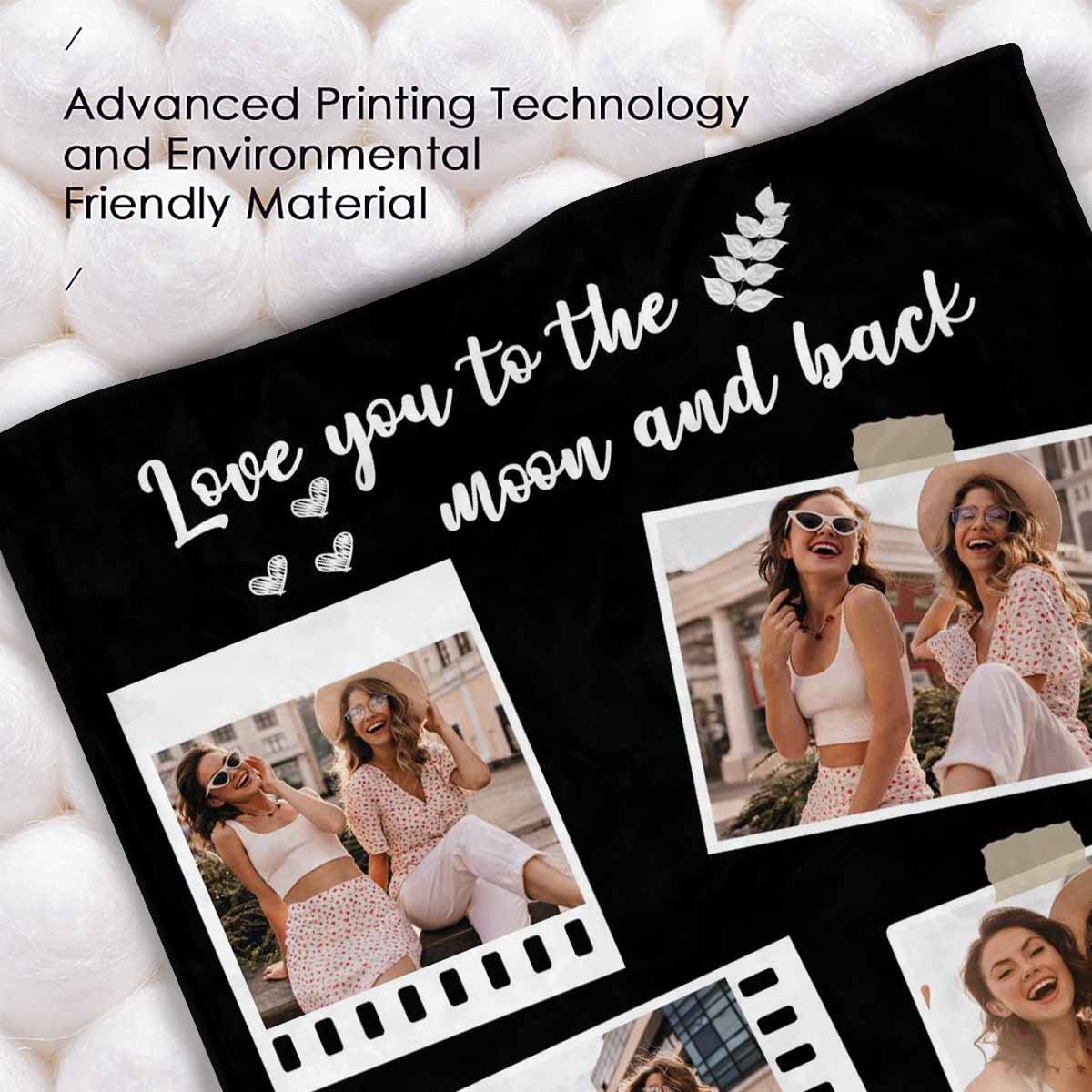 Personalized Best Friend Blanket - 'Love You to The Moon & Back' Custom Throw Blanket 50x60 - Perfect Birthday, Christmas & Friendship Gift for Women & Teen Girls - Cozy BFF Gift for Bed, Sofa & Movie Nights