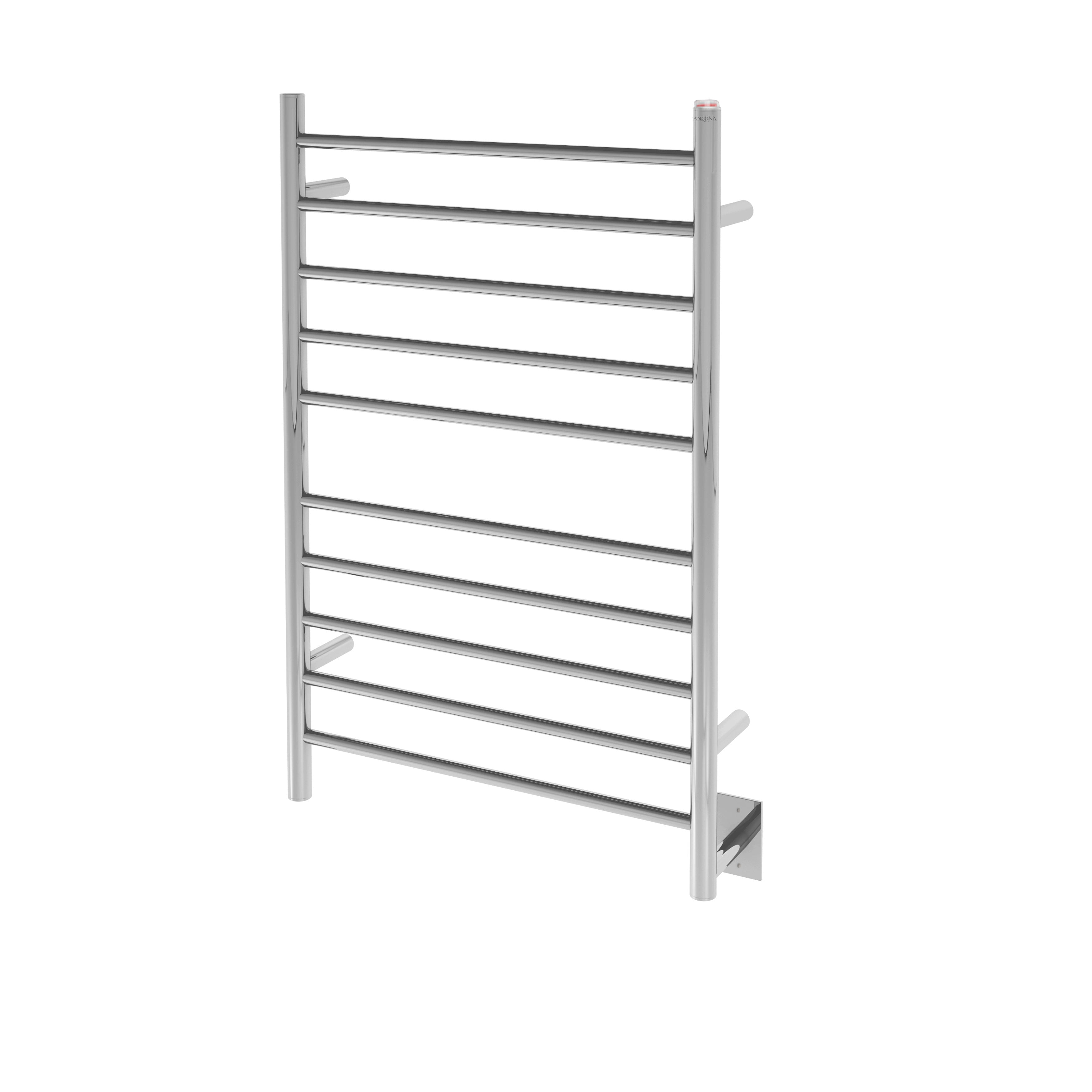 Premium 10 Bar Dual-Powered Towel Warmer - Hardwired & Plug-In for Bathroom Luxury | Polished Stainless Steel | Perfect for Spa, Hotel & Home Use