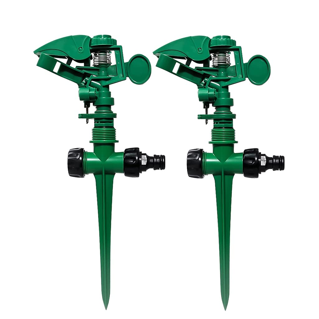 XJJZS 2-Pack 360° Adjustable Garden Sprinkler - Rotating Lawn Sprayer for Efficient Grass & Plant Watering | Perfect for Backyard, Lawn, and Garden Irrigation System