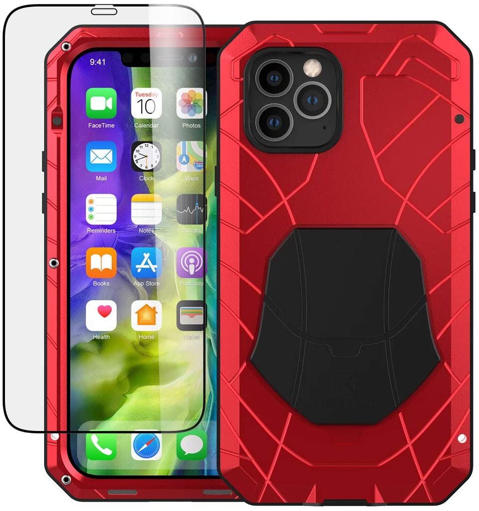 Premium Aluminum Metal Case for iPhone 12 & iPhone 12 Pro - Shockproof Bumper with Gorilla Glass Protection | Perfect for Everyday Use, Outdoor Activities & Travel Protection