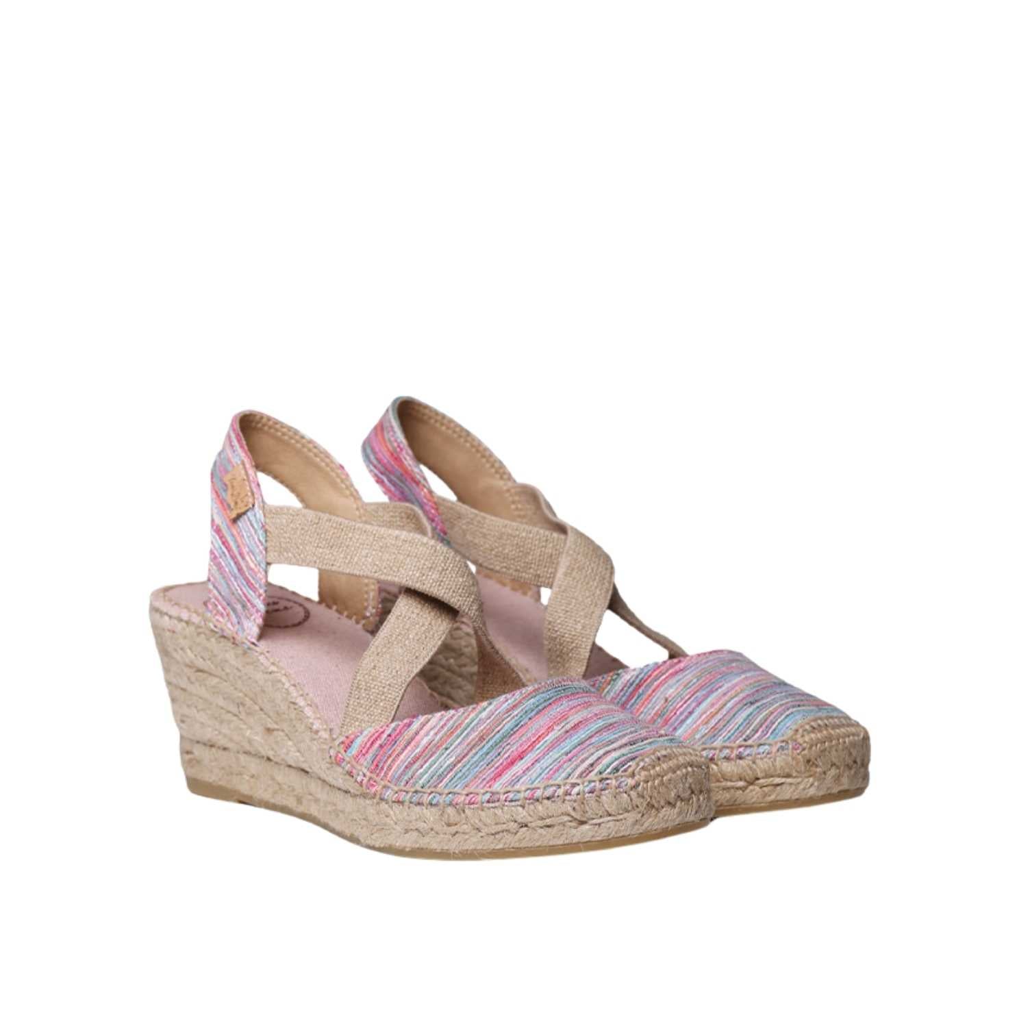 Women's Crossed Strap Fabric Espadrilles - Comfortable Summer Sandals for Beach, Vacation & Casual Outings | Saba RG
