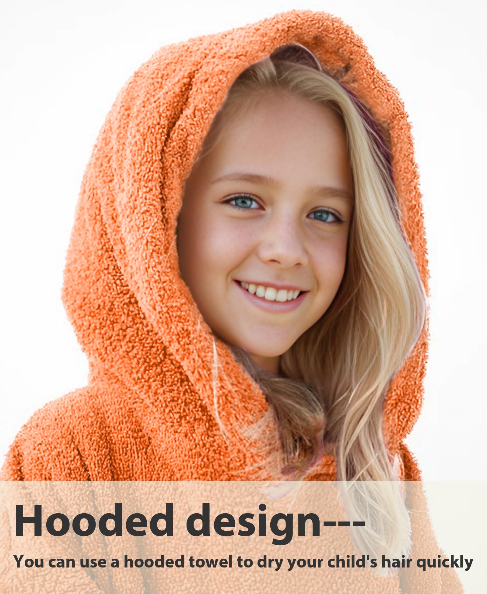 MissShorthair Kids Beach Poncho Towel with Hood - Quick Dry Swim & Surf Changing Robe for Boys & Girls (Ages 2-13) - Perfect for Pool, Beach & After-Swim Wrap