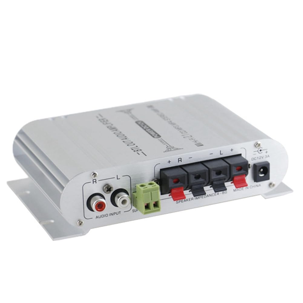 Oikabio 2.1 Channel Car Stereo Amplifier - 12V Hifi Power Audio System with Subwoofer Output for Home & Car Audio Upgrade | Perfect for Music Lovers & Bass Enthusiasts