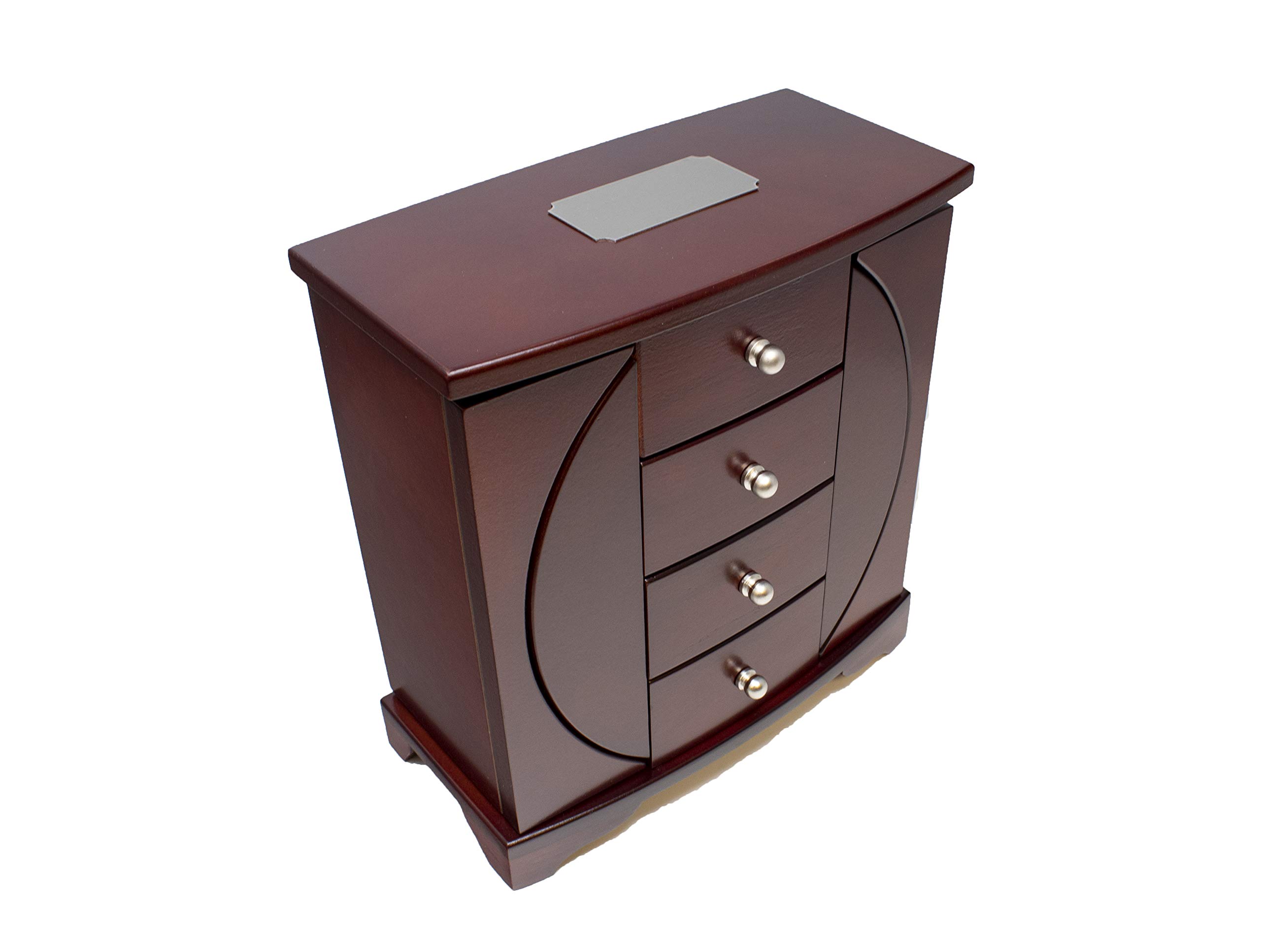 Personalized Mahogany Jewelry Box with Drawers - Custom Engraved Jewelry Organizer for Women & Girls | Perfect for Gift Giving, Wedding, Anniversary & Home Decor
