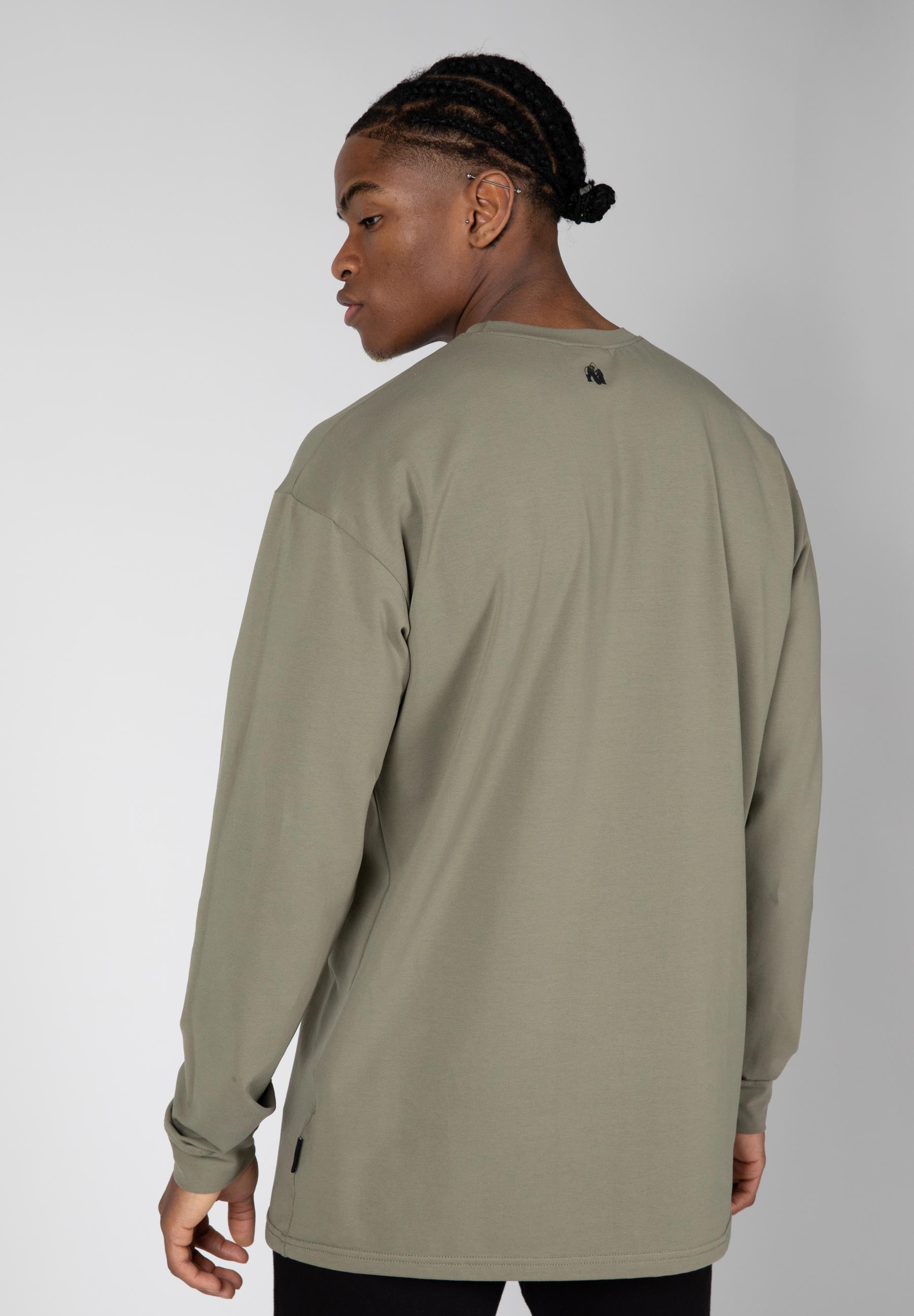 Boise Oversized Long Sleeve T-Shirt for Men & Women | Army Green Casual Wear | Perfect for Streetwear, Loungewear & Everyday Outfits