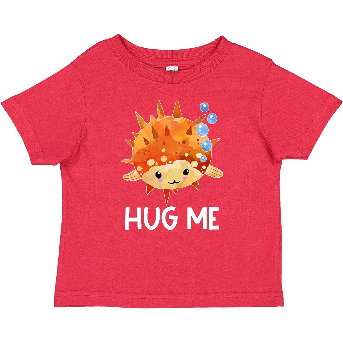 Inktastic Cute Pufferfish with Bubbles Baby T-Shirt - Soft Cotton Infant Tee for Boys & Girls - Perfect for Playdates, Beach Outings & Family Photos