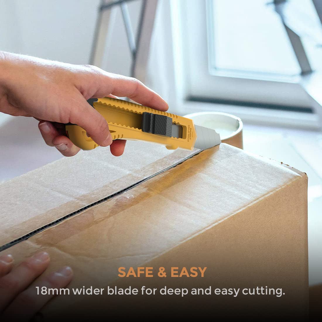 Nicpro 15 Pack Utility Knives with 30 Extra Blades - Heavy Duty Retractable Box Cutters with Snap-Off 18mm Razor Blades - Ideal for Office, Home, Arts & Crafts, DIY Projects, Packaging, and Workshop Use