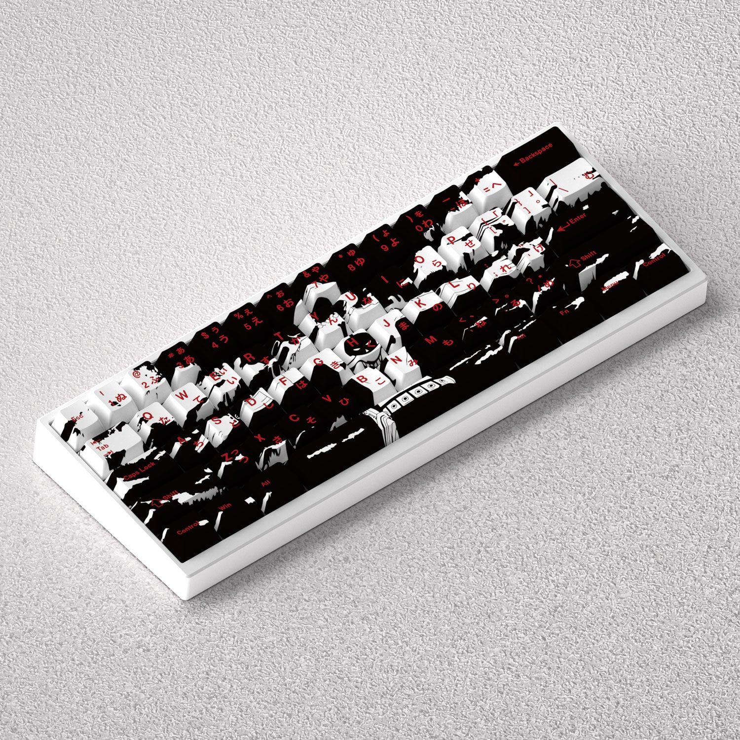One Piece Anime Ace Keycap Set - PBT Material, Sublimation Printed, Original Height - Perfect for Mechanical Keyboards, Gaming & Anime Enthusiasts