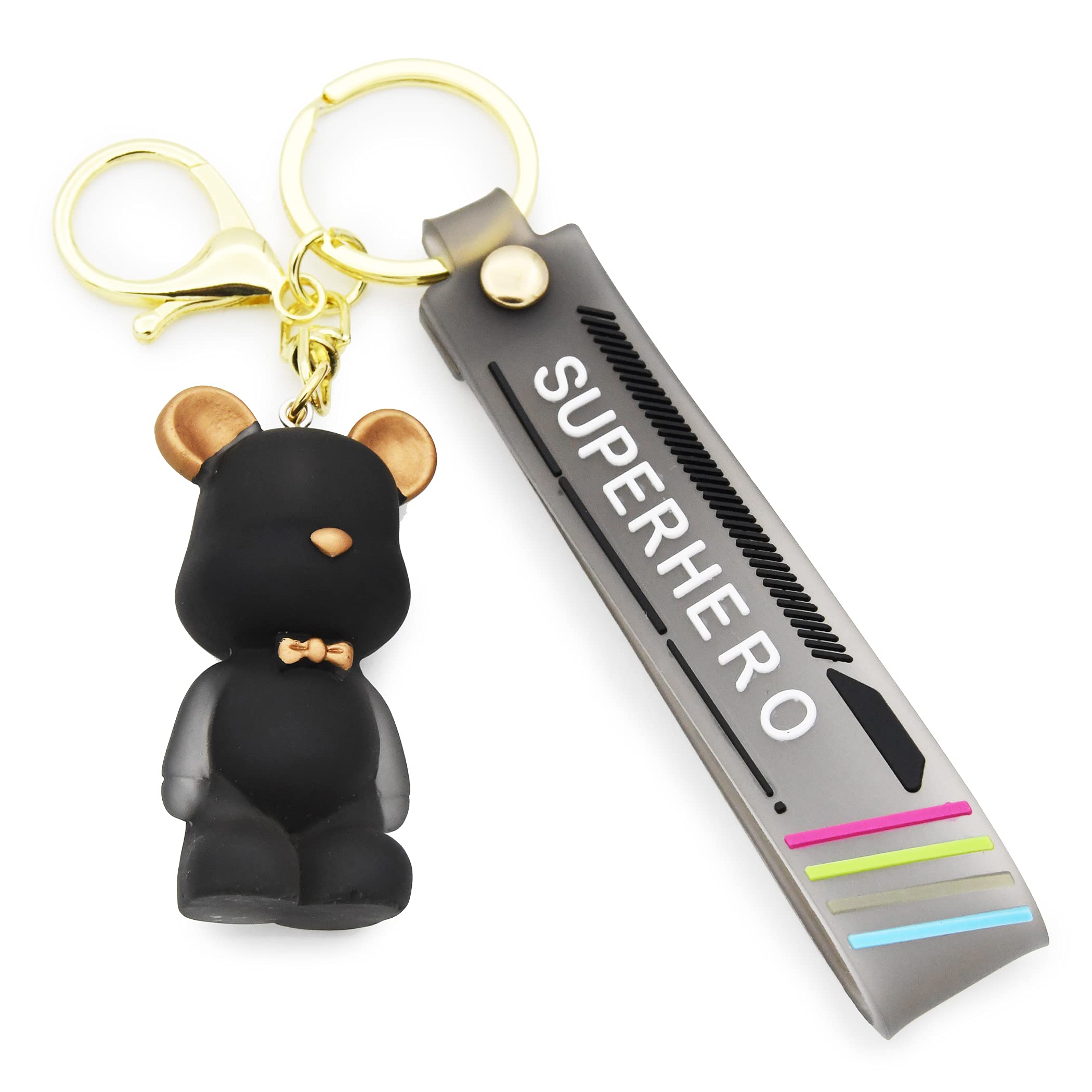 Cute Animal Keychain for Women - Stylish Purse Charm with Wrist Lanyard & Key Ring - Perfect Gift for Handbags, Backpacks, and Everyday Carry (Dog, Cat, Panda Designs) - Great for Office Keys, Gym Lockers & Travel Accessories