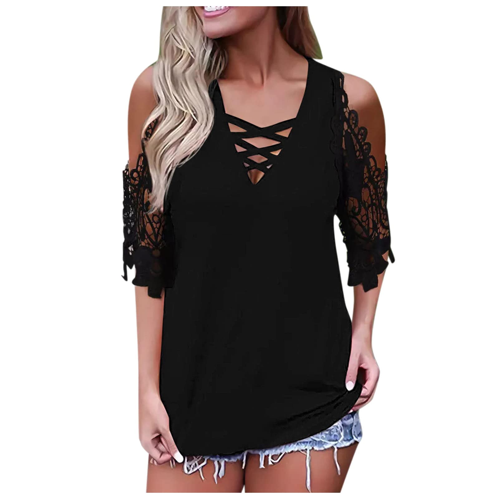 Women's Plus Size Floral Button Down Blouse - Soft Thin Bohemian Short Sleeve Round Neck T-Shirt for Holiday & Travel | Casual Outfit, Summer Vacation, Beach Wear