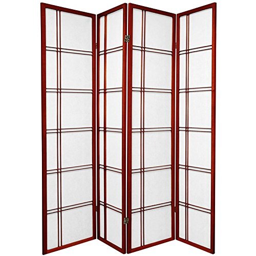 4 Panel Double Cross Room Divider Screen - Black Privacy Partition for Home, Office, Studio & Event Spaces