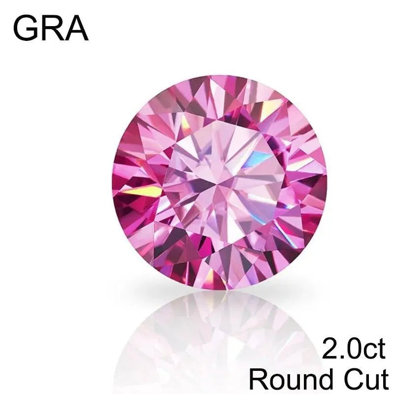 **100% Real Pink Loose Moissanite Gemstone - Lab-Created for Women's Jewelry (Round/Pear/Emerald/Oval Cut) | GRA Certified | Perfect for Engagement Rings, Wedding Bands & Fashion Jewelry**