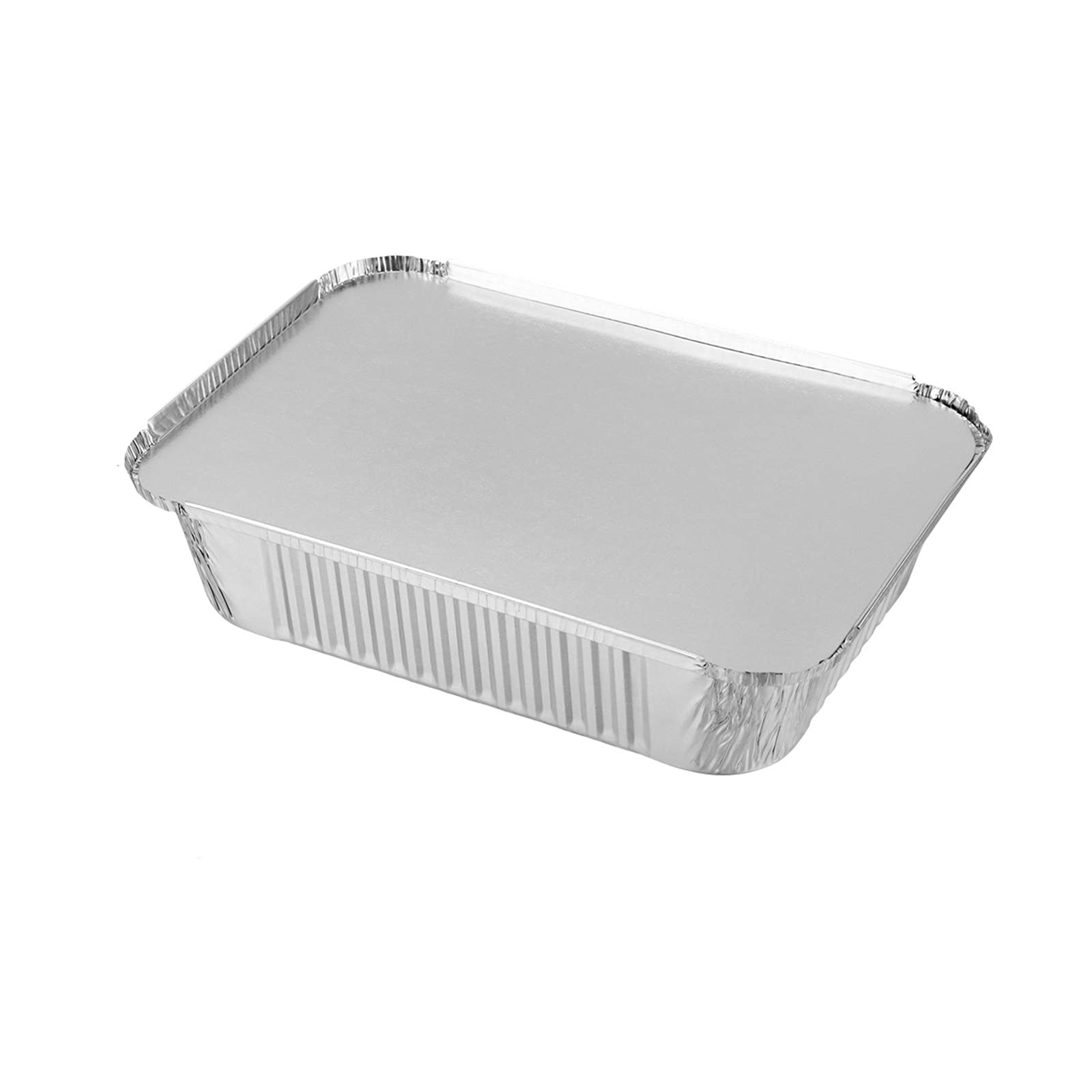 20-Pack Disposable Aluminum Foil BBQ Drip Pans with Lids - Grease Catch Liners for Grills, Smokers & Ovens - Heavy Duty Foil Trays for Easy Cleanup & Replacement (Perfect for Backyard BBQs, Camping & Outdoor Cooking)