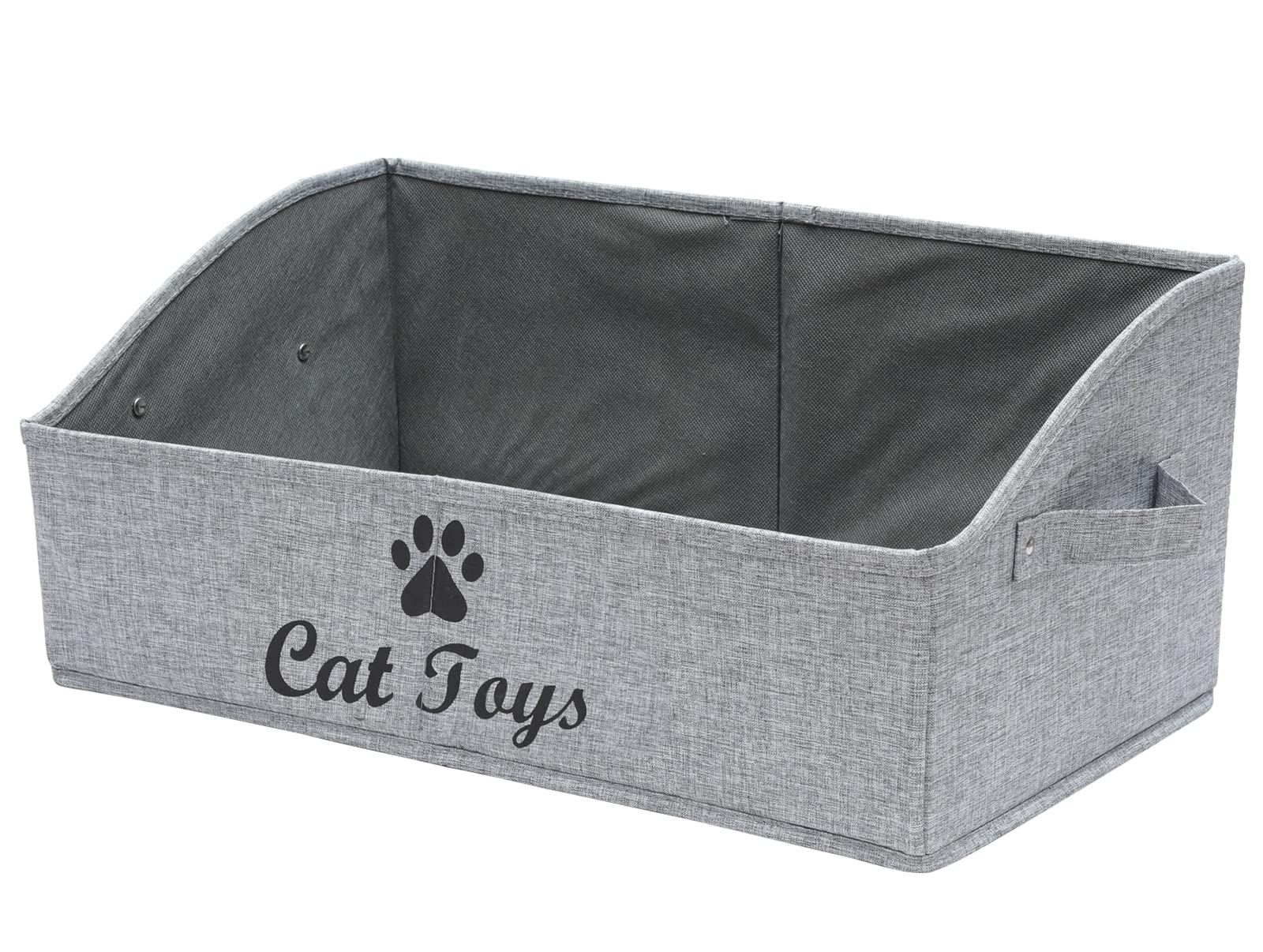Geyecete Large Dog Toy Storage Bin - Foldable Fabric Trapezoid Organizer Box with Handle, Collapsible Basket for Pet Toys | Perfect for Living Room, Bedroom & Dog Play Area Organization