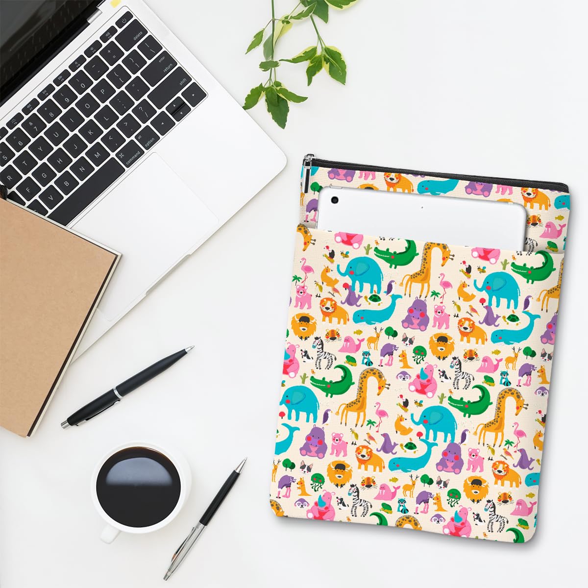 Cute Animal Book Sleeve Cover - Perfect Gift for Women, Book Lovers & Animal Lovers - Ideal for Christmas, Birthday, Graduation - Great for Book Club, Sister, BFF & Bestie Gifts - Protects Books for Teen Girls - Use for Reading, Travel & School