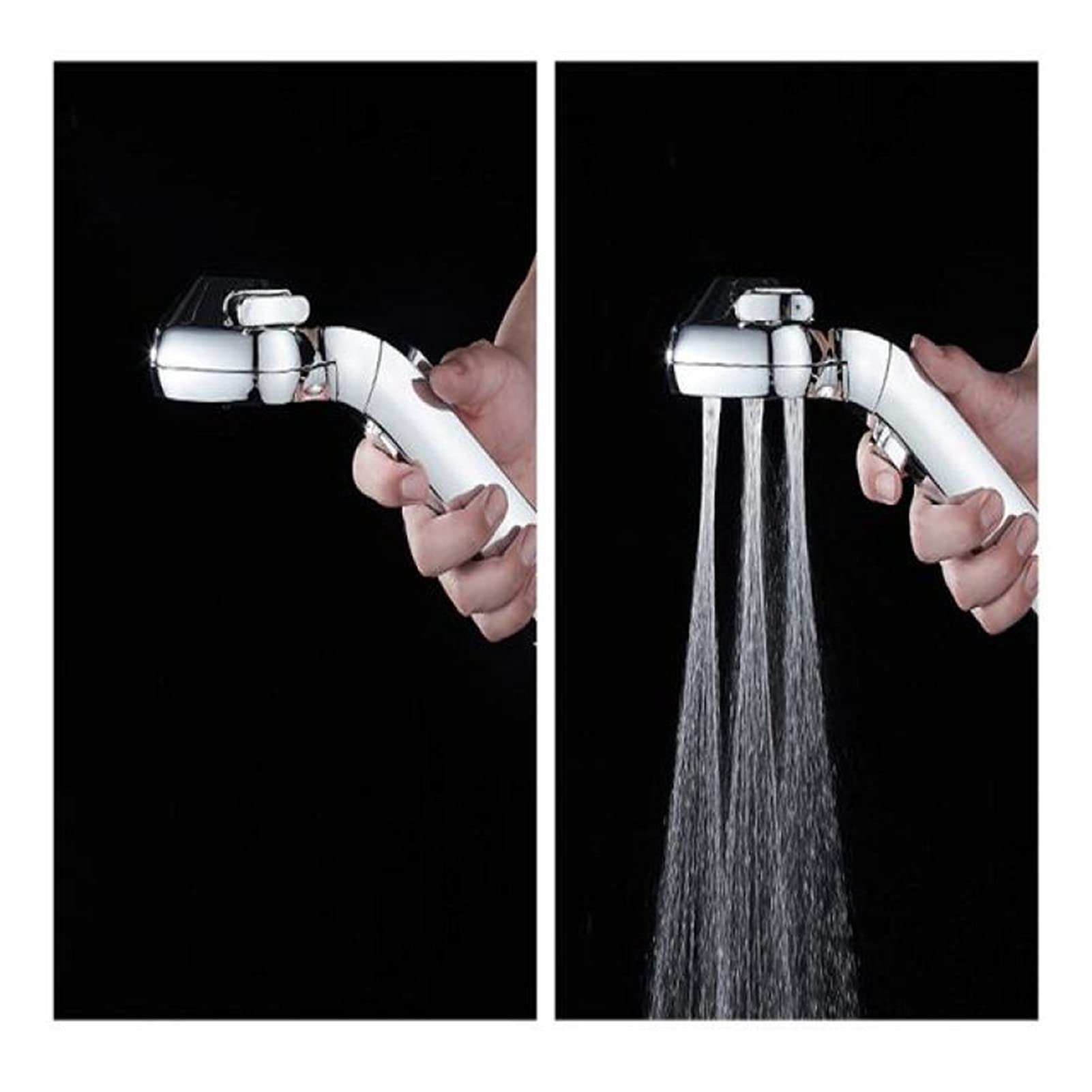 KANGYEBAIHUODIAN 4-Speed High Pressure Shower Head with Spray Gun - Adjustable Water Saving Showerhead for Bathroom, Black - Perfect for Home, RV & Gym Use