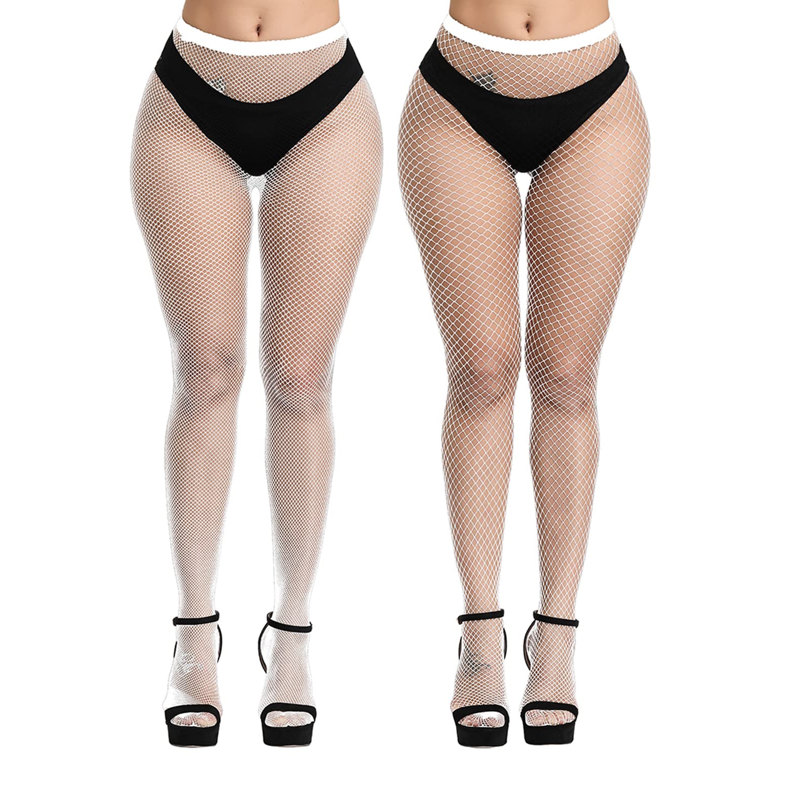 EVERSWE High Waist Fishnet Tights for Women - Sexy Thigh High Suspender Stockings with Garter Belt - Perfect for Halloween, Cosplay, and Night Out Outfits