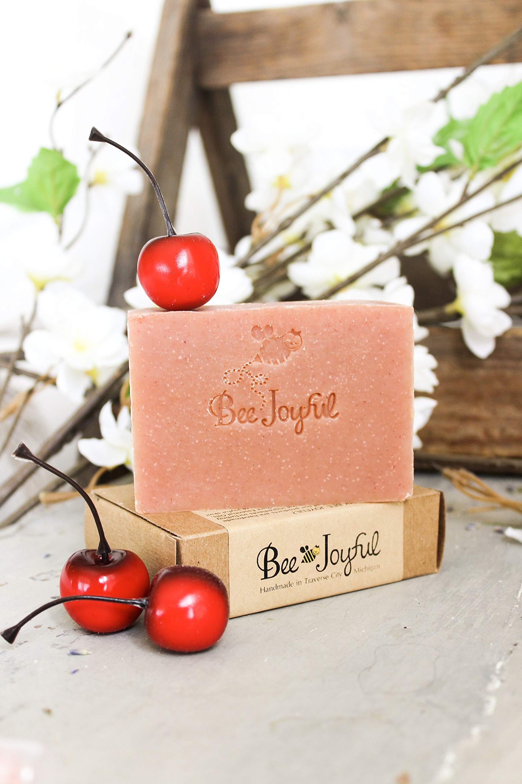 Organic Cherry Rosa Handmade Soap - All Natural, Vegan, Cruelty-Free - Perfect for Sensitive Skin & Eco-Friendly Bathing