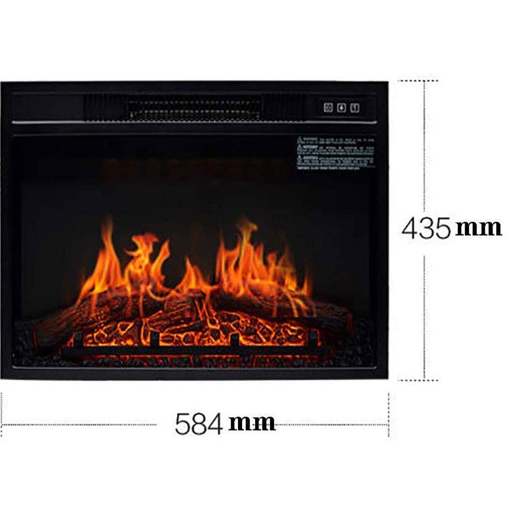 Haeter Silent Electric Fireplace Stove - 1400W Freestanding Heater with Realistic 3D Flame Effect & Large Viewing Window - White Electric Fireplace for Living Room, Bedroom & Office - Energy Efficient Space Heater for Winter Warmth