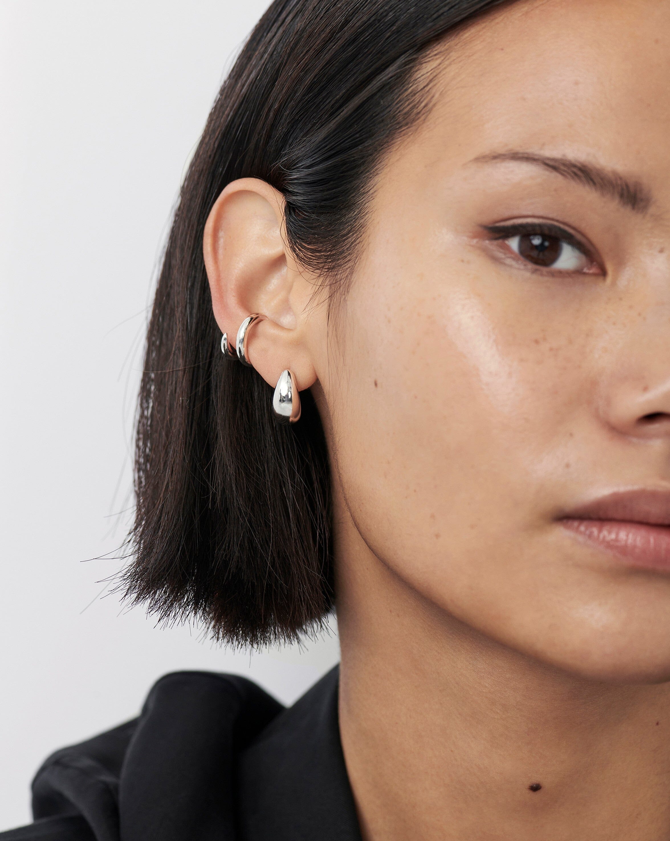 Savi Dome Mini Hoop Earrings - 14K Gold Plated Small Hoops for Women, Minimalist Dainty Everyday Jewelry - Perfect for Work, Date Night & Casual Outfits
