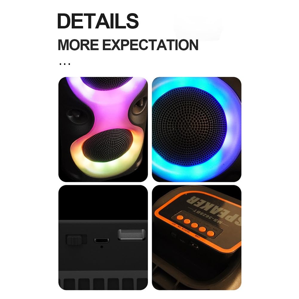 Portable Wireless Bluetooth Speaker with Powerful Bass & Subwoofer - Waterproof Outdoor Speaker for Home, Travel, Parties & Karaoke | High Volume Desktop Speaker for Music & Entertainment