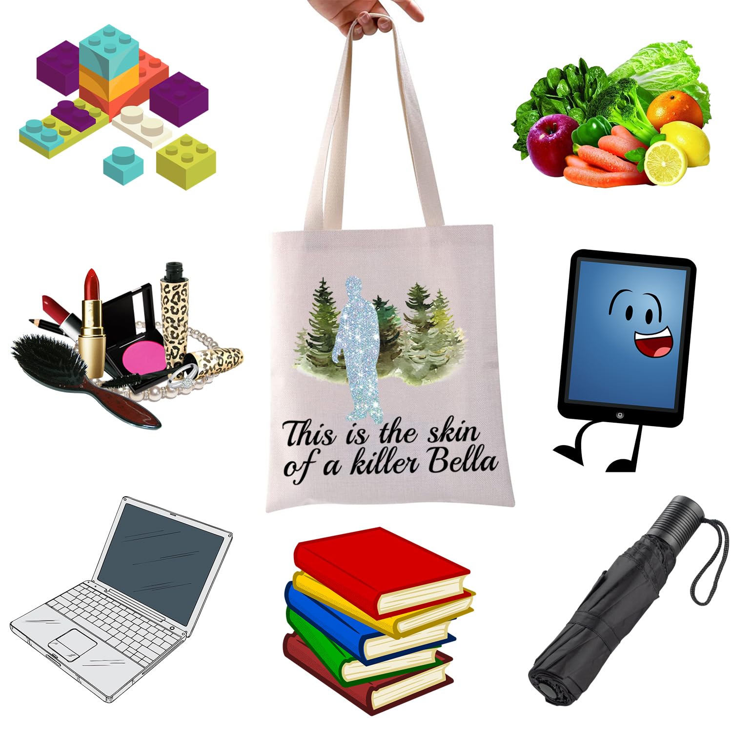 Twilight Movie Inspired 'This Is The Skin Of A Killer Bella' Zipper Pouch Makeup Bag - Perfect for Cosmetics, Travel & Twilight Fan Gifts