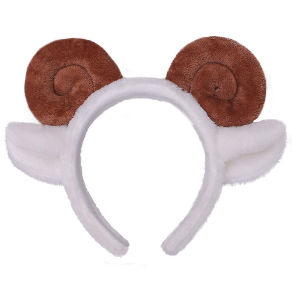 Pagreberya Sheep Headband with Horns - Cute Sheep Costume Ears for Cosplay, Halloween, Christmas & Themed Parties - Perfect for Costume Parties, Animal Lovers & Fun Photo Props
