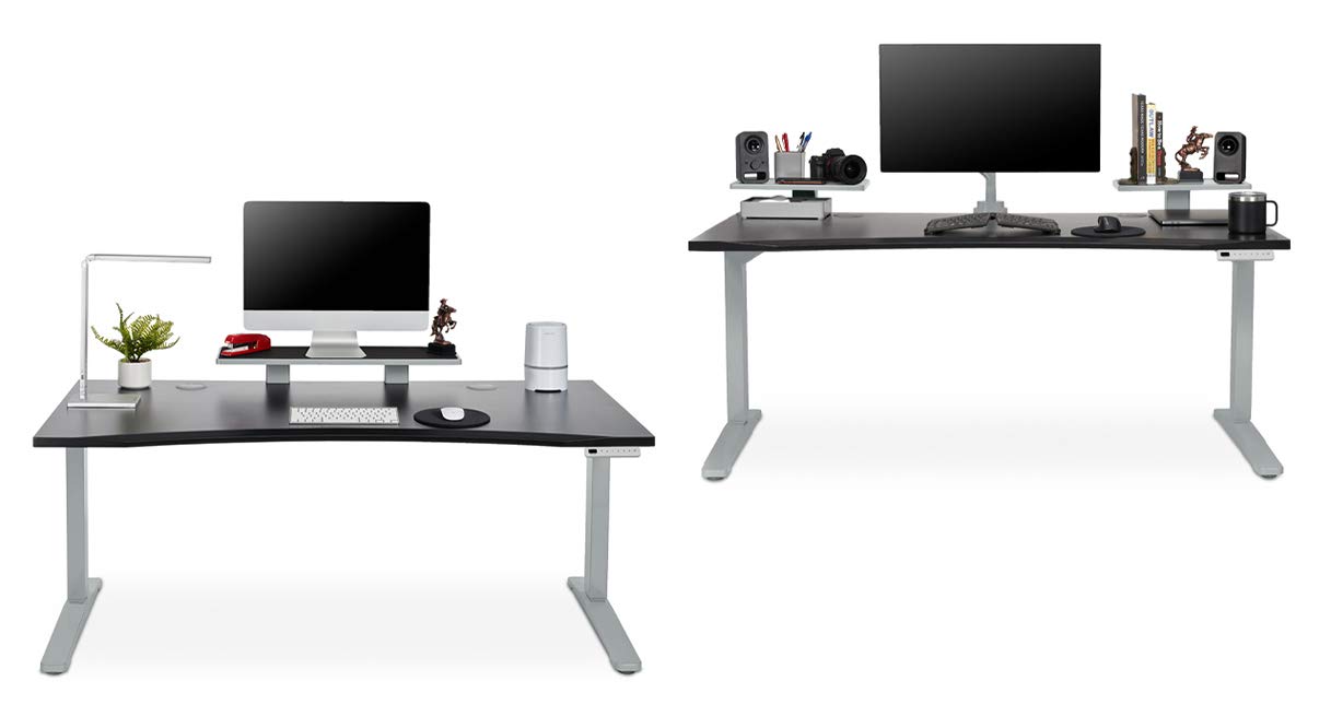 UPLIFT Desk 15 Inch Dual Monitor Stand or Desk Shelf - Black | Space-Saving Home Office & Gaming Setup