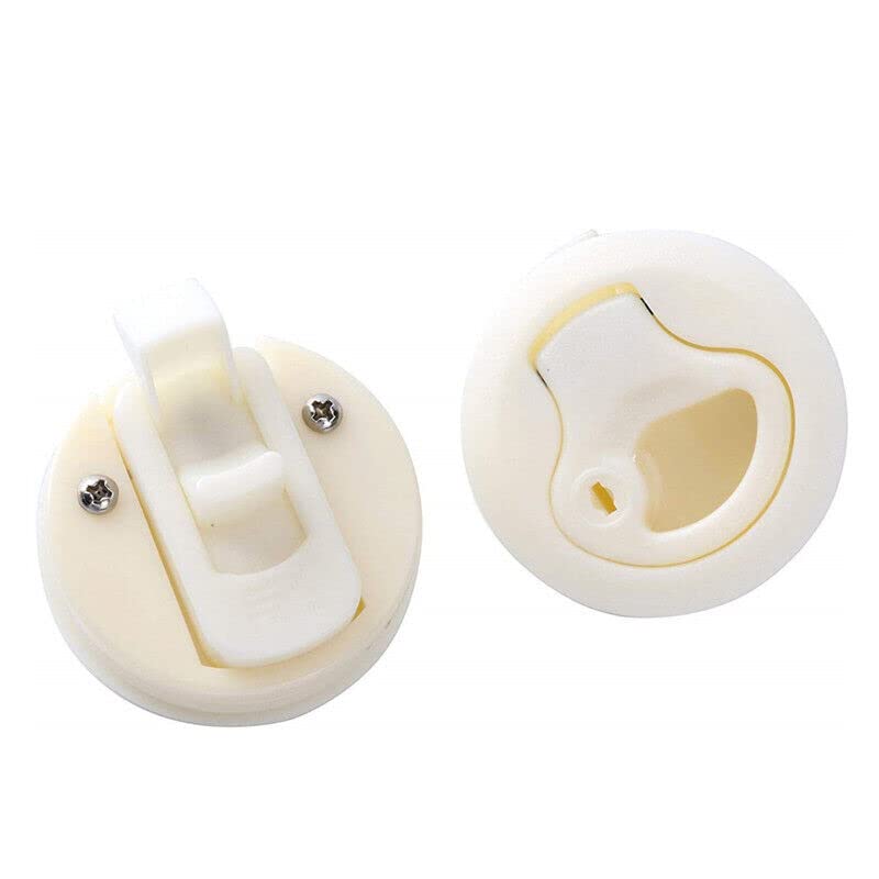 Flush Mount Plastic Round Boat Latches - Marine Deck Cabin Hatch Hardware for RV, Boat & Marine Applications | Secure Waterproof Door Latch for Deck Hatch, Cabin Doors & Storage Compartments